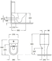 Унитаз-компакт напольный Jacob Delafon Aleo UJAL102-0 + Бачок ETAL212-0 + Крышка-сиденье 530325