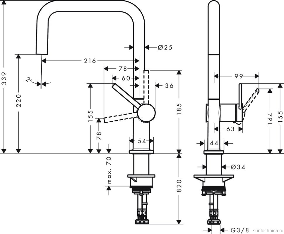 Смеситель для кухни Hansgrohe Talis M54 72806800 сталь