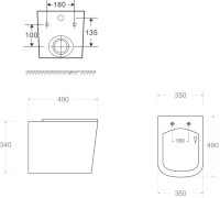 Унитаз подвесной Teymi Helmi Vortex T40303 с микрофлитом, безободковый, белый