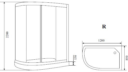 Душевая кабина Timo Standart T-1102 R с сиденьем