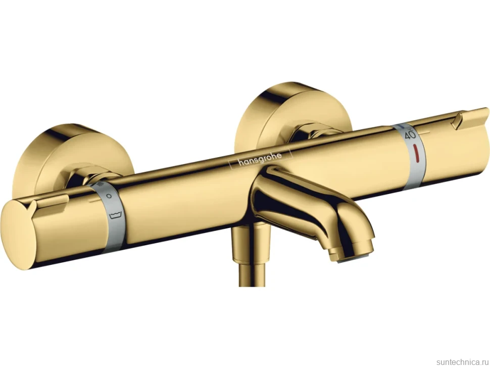 Термостатический смеситель Hansgrohe Ecostat Comfort 13114990 для ванны с душем, полированное золото
