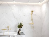 Термостатический смеситель Hansgrohe Ecostat Comfort 13114990 для ванны с душем, полированное золото