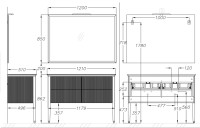 Тумба с раковиной Opadiris Рубинно 120 серая