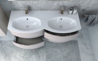 Тумба с раковиной Cezares Vague 140 две чаши rovere sbiancato