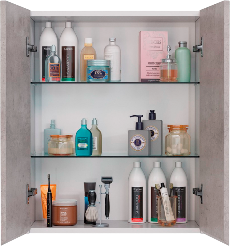 Шкаф Lemark Combi 60 бетон, белый глянцевый