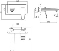 Смеситель для раковины Lemark Bronx LM3726BL С ВНУТРЕННЕЙ ЧАСТЬЮ  черный