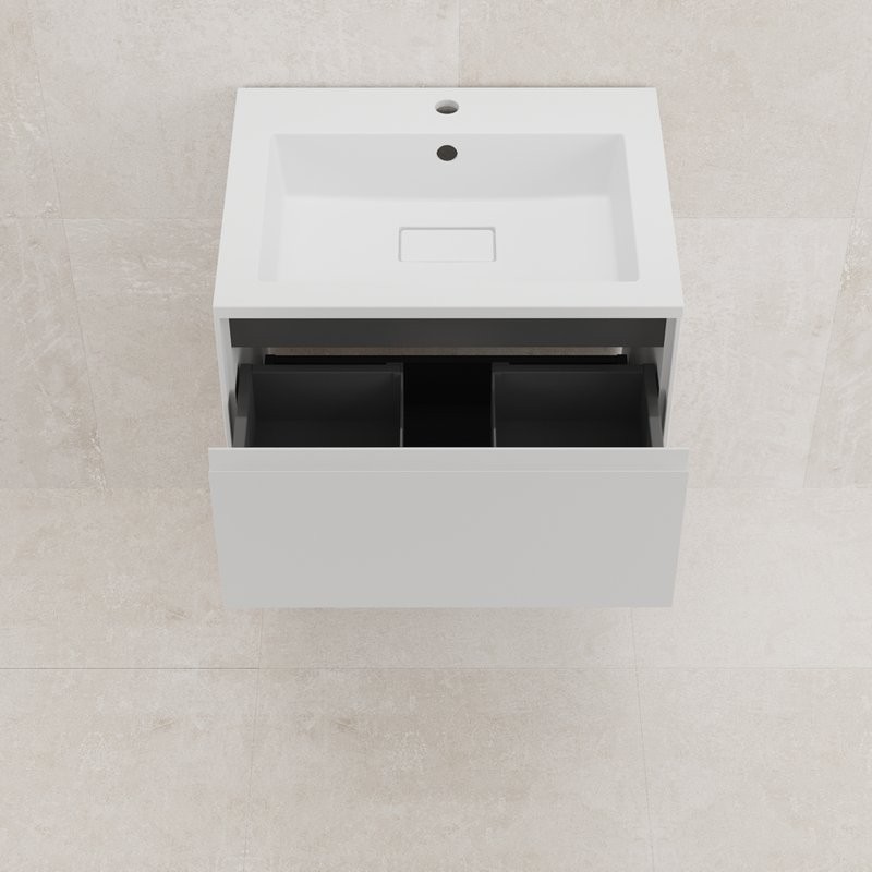 Тумба с раковиной Style Line Лима Plus 60 подвесная, эмаль, белая матовая