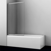 Шторка на ванну Wasserkraft Tauber 64S 80 см, профиль никель, стекло прозрачное
