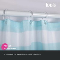 Штора для ванной IDDIS Base BR01P18i11 180х200, голубая