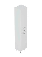 Шкаф-пенал для ванной Onika Модерн 36 левый с бельевой корзиной, белый