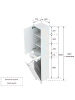 Шкаф-пенал для ванной Onika Модерн 36 левый с бельевой корзиной, белый