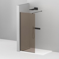 Душевая перегородка Cezares Liberta -L-1-110-120-BR-NERO профиль черный, стекло бронза