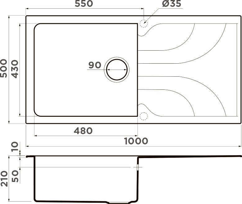 Комплект Мойка Omoikiri Yasugata 100-GR leningrad grey + Измельчитель Nagare 750