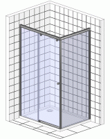 Душевой уголок Vegas Glass ZP+ZPV 100*90 09 01 профиль золото, стекло прозрачное