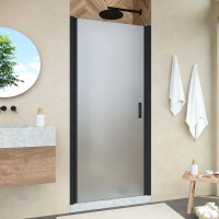 Душевая дверь в нишу Vegas Glass EP Novo 70 02М 10 профиль черный матовый, стекло сатин