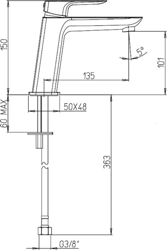 Смеситель для раковины Paini Nove 09YO205ME черный