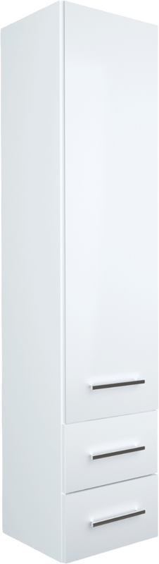 Шкаф пенал для ванной 1MarKa Соната 35П с 1 дверцей и 2 ящиками, белый глянец