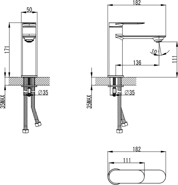 Смеситель для раковины STWORKI Сортланд S10010CR хром
