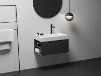 Тумба с раковиной Ravak Lite SD 80 L матовая черная