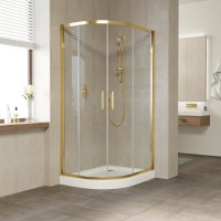 Душевой уголок Vegas Glass ZS-F Tur Novo 110*100 09 01 профиль золото, стекло прозрачное