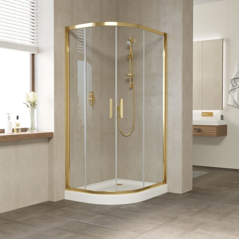 Душевой уголок Vegas Glass ZS-F Tur Novo 110*100 09 01 профиль золото, стекло прозрачное