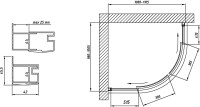 Душевой уголок Vegas Glass ZS-F Tur Novo 110*100 09 01 профиль золото, стекло прозрачное