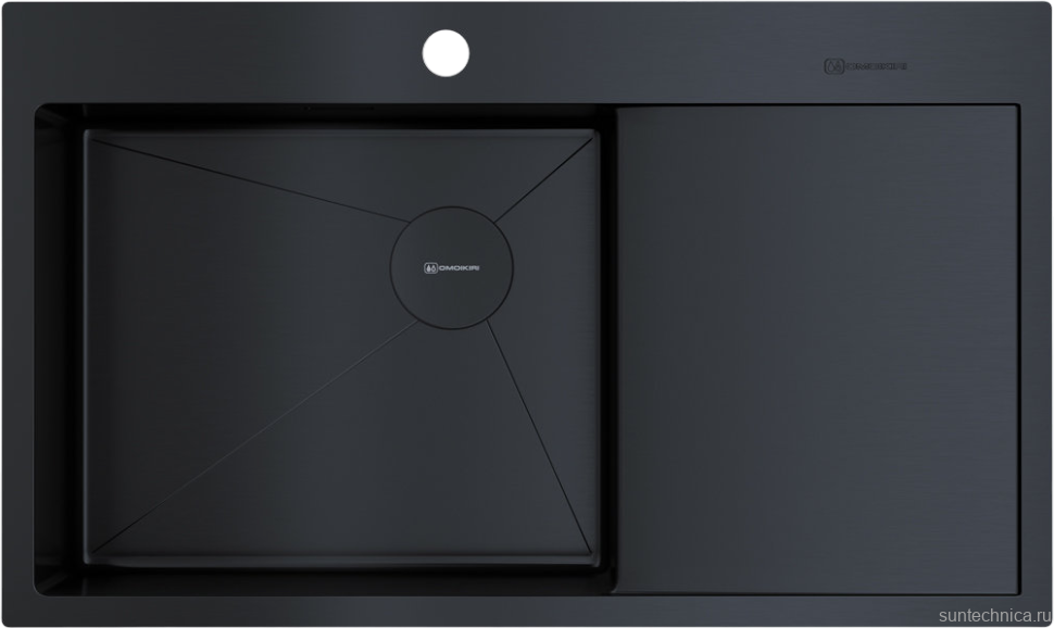 Комплект Мойка Omoikiri Akisame 86-L Side-GB графит + Измельчитель Nagare 750