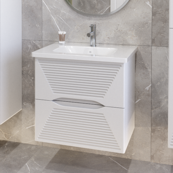 Тумба с раковиной Caprigo Modo Terza 60 подвесная, белая