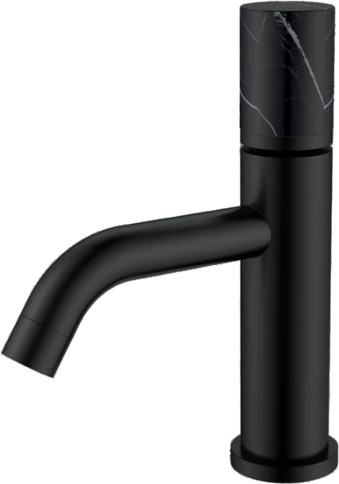 Смеситель для раковины Boheme Stick 121-B-MR-B черный, черный мрамор