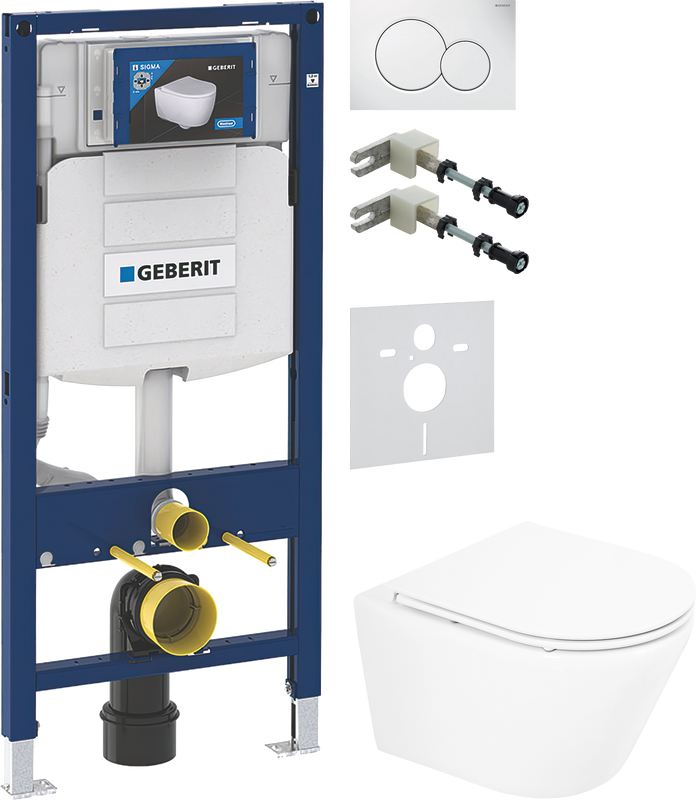 Комплект Унитаз подвесной BelBagno Tre + Крепления Geberit Duofix 111.815.00.1 к стене + Звукоизоляция + Инсталляция UP 320 111.300.00.5 + Кнопка Sigma 01 115.770.11.5 белая