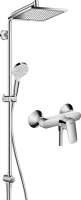 Душевая стойка Hansgrohe Crometta 27289000 + Смеситель для душа Hansgrohe Logis 71600000
