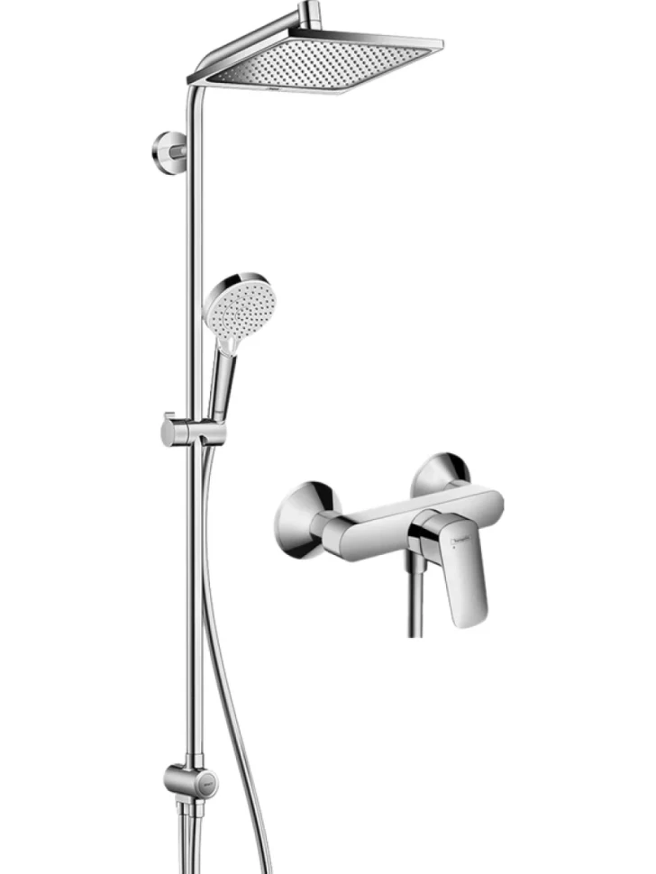 Душевая стойка Hansgrohe Crometta 27289000 + Смеситель для душа Hansgrohe Logis 71600000
