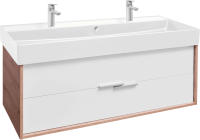 Тумба с раковиной Jacob Delafon Vivienne 120 дуб давос, белая блестящая, раковина белая