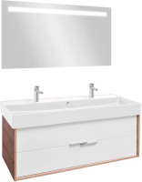 Тумба с раковиной Jacob Delafon Vivienne 120 дуб давос, белая блестящая, раковина белая