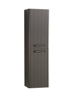 Шкаф-пенал для ванной BelBagno Due 40 подвесной, ручки сатиновый никель, оружейная сталь