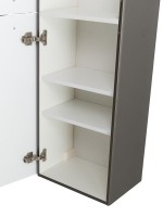 Шкаф-пенал для ванной BelBagno Due 40 подвесной, ручки сатиновый никель, оружейная сталь