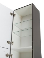 Шкаф-пенал для ванной BelBagno Due 40 подвесной, ручки сатиновый никель, оружейная сталь