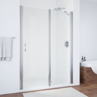 Душевая дверь в нишу Vegas Glass EP-F-1 145 08 01 R профиль глянцевый хром, стекло прозрачное