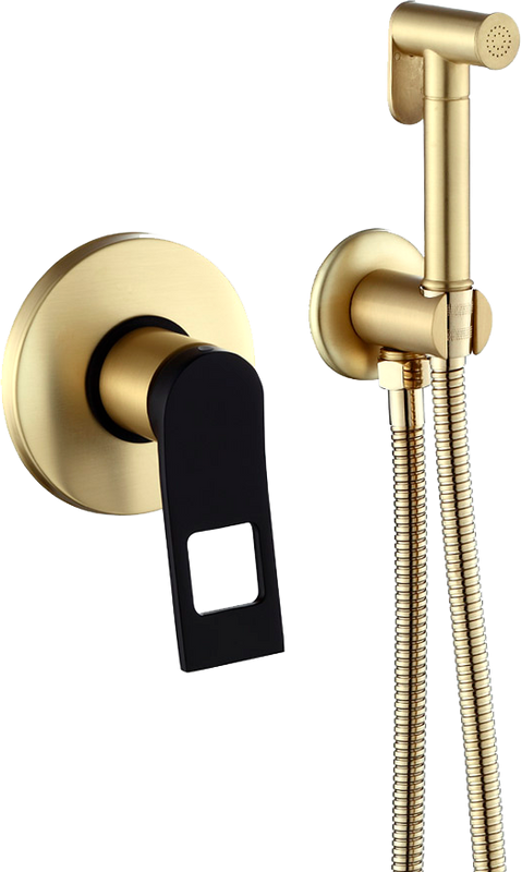 Гигиенический душ Bronze de Luxe Element EL28GB С ВНУТРЕННЕЙ ЧАСТЬЮ, со смесителем, золото, черный