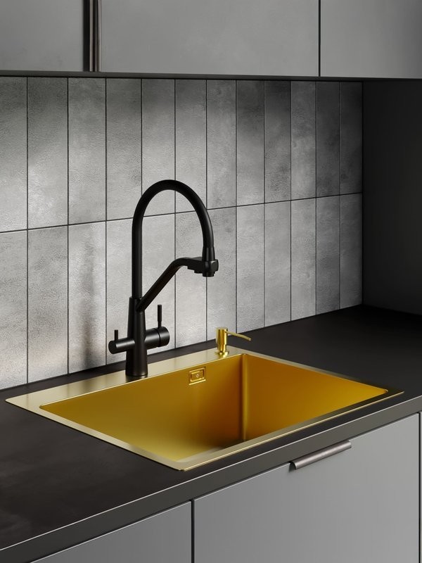 Мойка кухонная РМС MR-6050G золотая