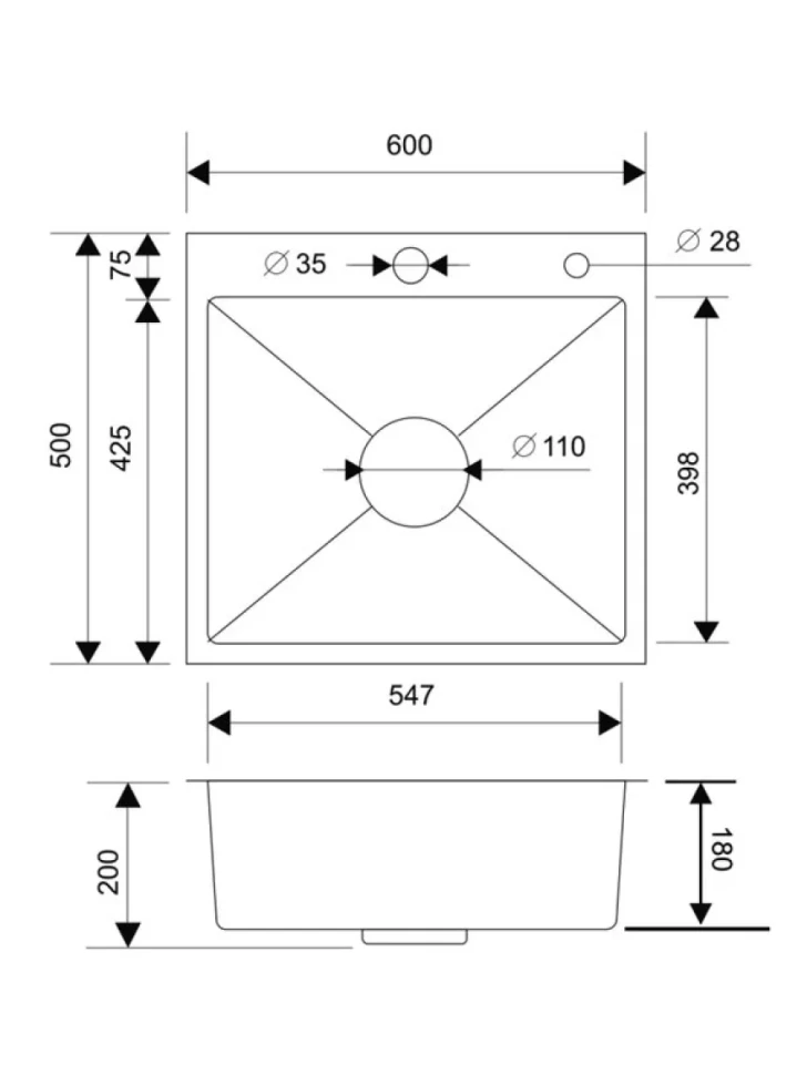 Мойка кухонная РМС MR-6050G золотая