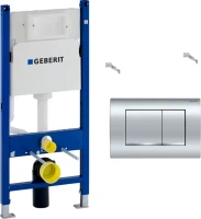 Комплект Унитаз подвесной Vincea Esse + Звукоизоляция Geberit + Инсталляция Duofix Delta 458.163.21.1 с кнопкой смыва, хром