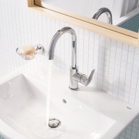 Смеситель для раковины Grohe BauEdge 23760001 с ограничителем температуры, хром