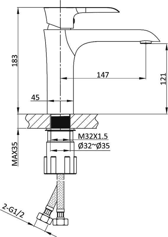 Смеситель для раковины Vincea Esse VBF-1E1MB черный матовый