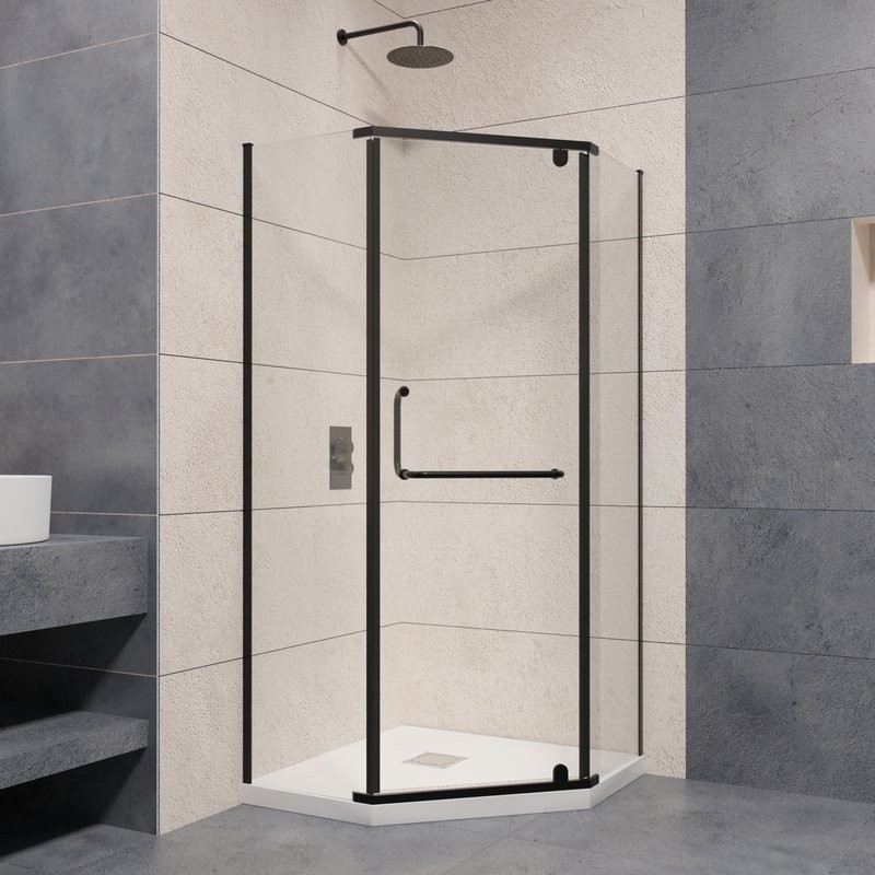 Душевой уголок RGW Passage PA-081B 90х90, профиль черный, стекло прозрачное