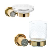 Набор Стакан Boheme Royal Cristal 10924-G + Мыльница 10923-G