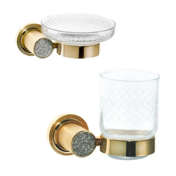Набор Стакан Boheme Royal Cristal 10924-G + Мыльница 10923-G
