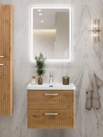 Тумба с раковиной BelBagno Due 50 ручки хром полированный, rovere nature