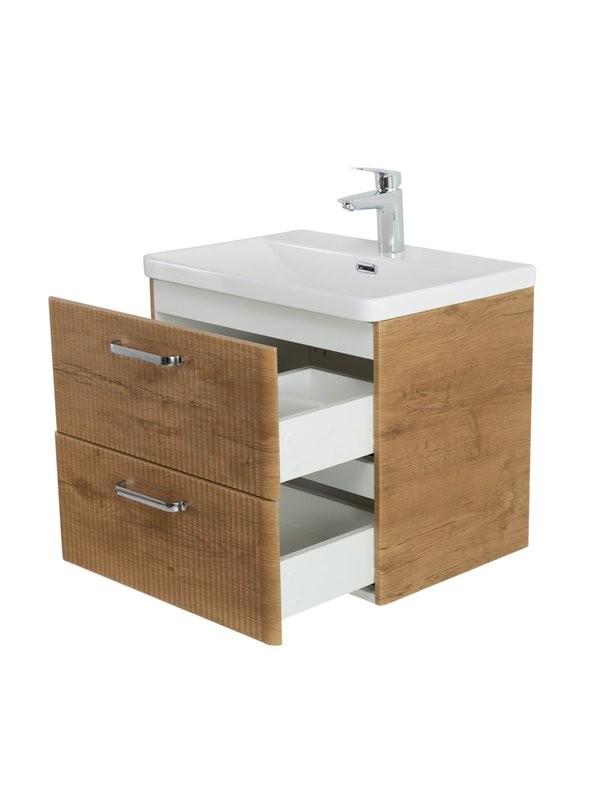 Тумба с раковиной BelBagno Due 50 ручки хром полированный, rovere nature