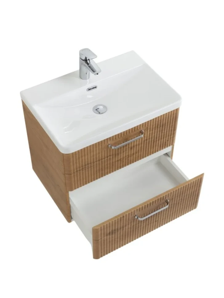 Тумба с раковиной BelBagno Due 50 ручки хром полированный, rovere nature